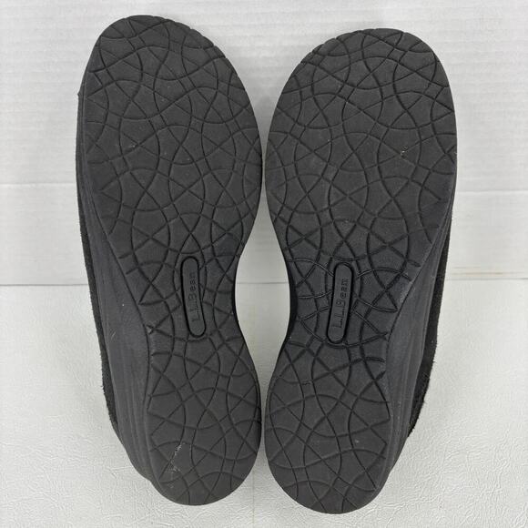 L.L. Bean Clog Women's Size 8 Black Suede North Haven Knit Trim Slip On Comfort - Picture 11 of 11